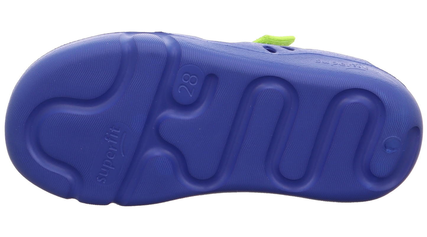 Robuste SUPERFIT SPLASH 991-80 - blau / neongrün Kindersandalen mit rutschfester Sohle für sicheren Halt
###