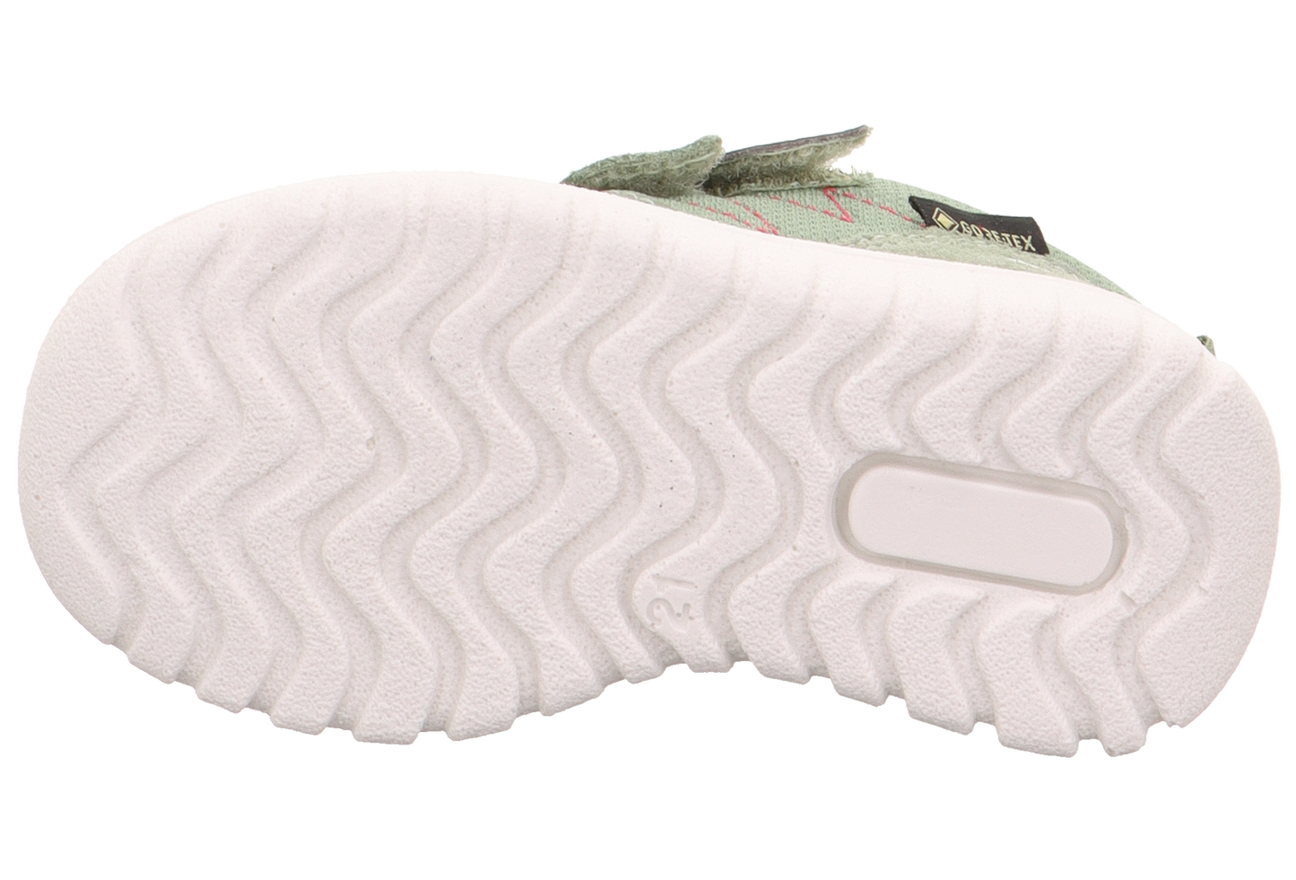 Detailed image of the waterproof and lightweight construction of the SUPERFIT GORE-TEX Halbschuh SPORT7 MINI 6182-75 - salbei / pink