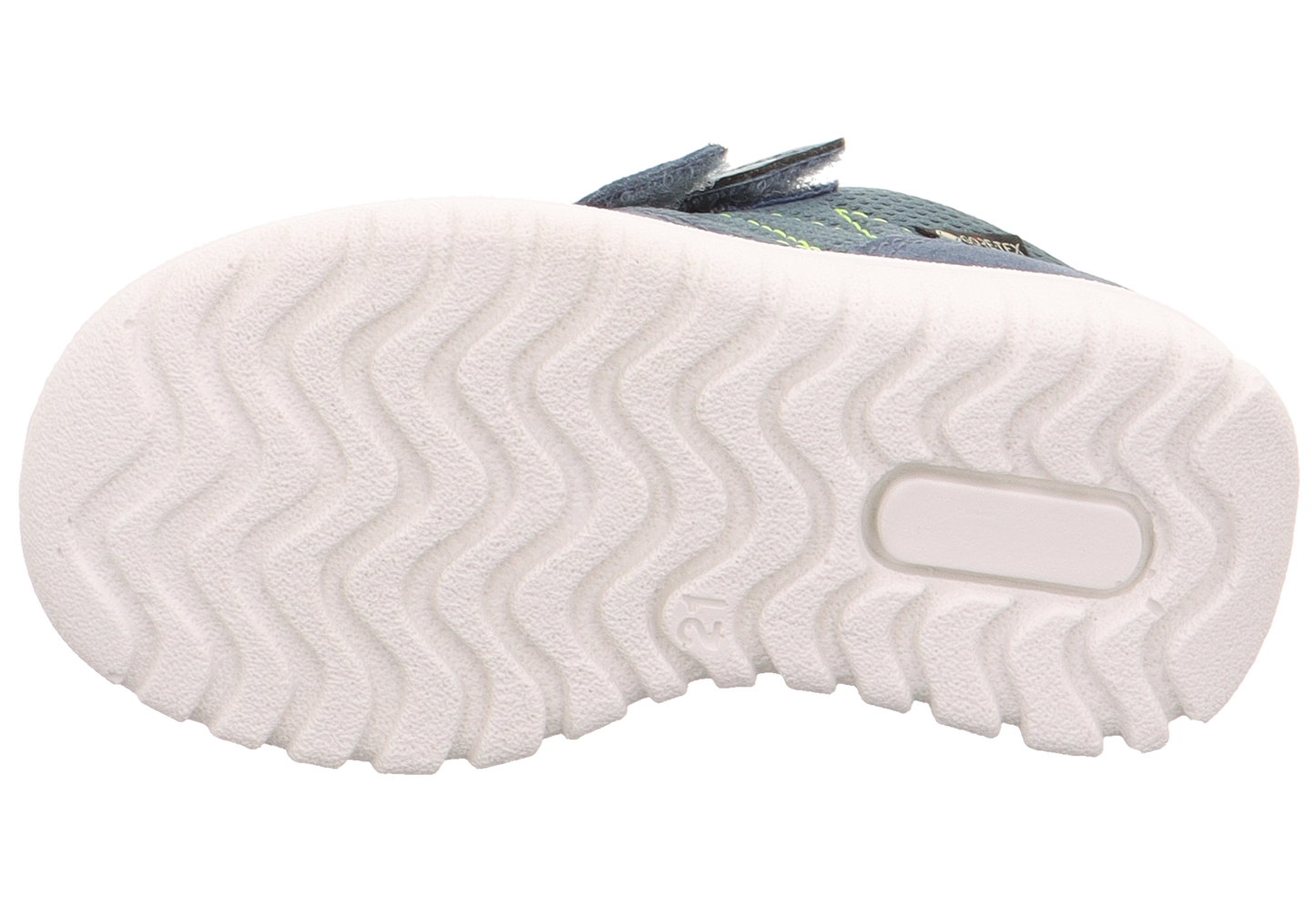 Light blue and neon green SUPERFIT GORE-TEX Halbschuh SPORT7 MINI 6182-803, a durable and waterproof sport shoe for kids