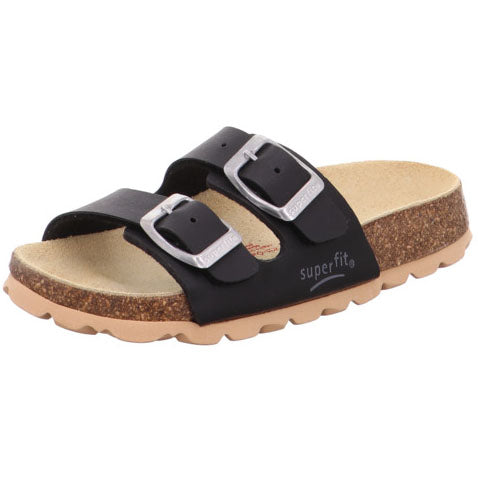 Black SUPERFIT Hausschuh Pantolette TECNO 111-00 with comfortable design and durable construction for indoor use