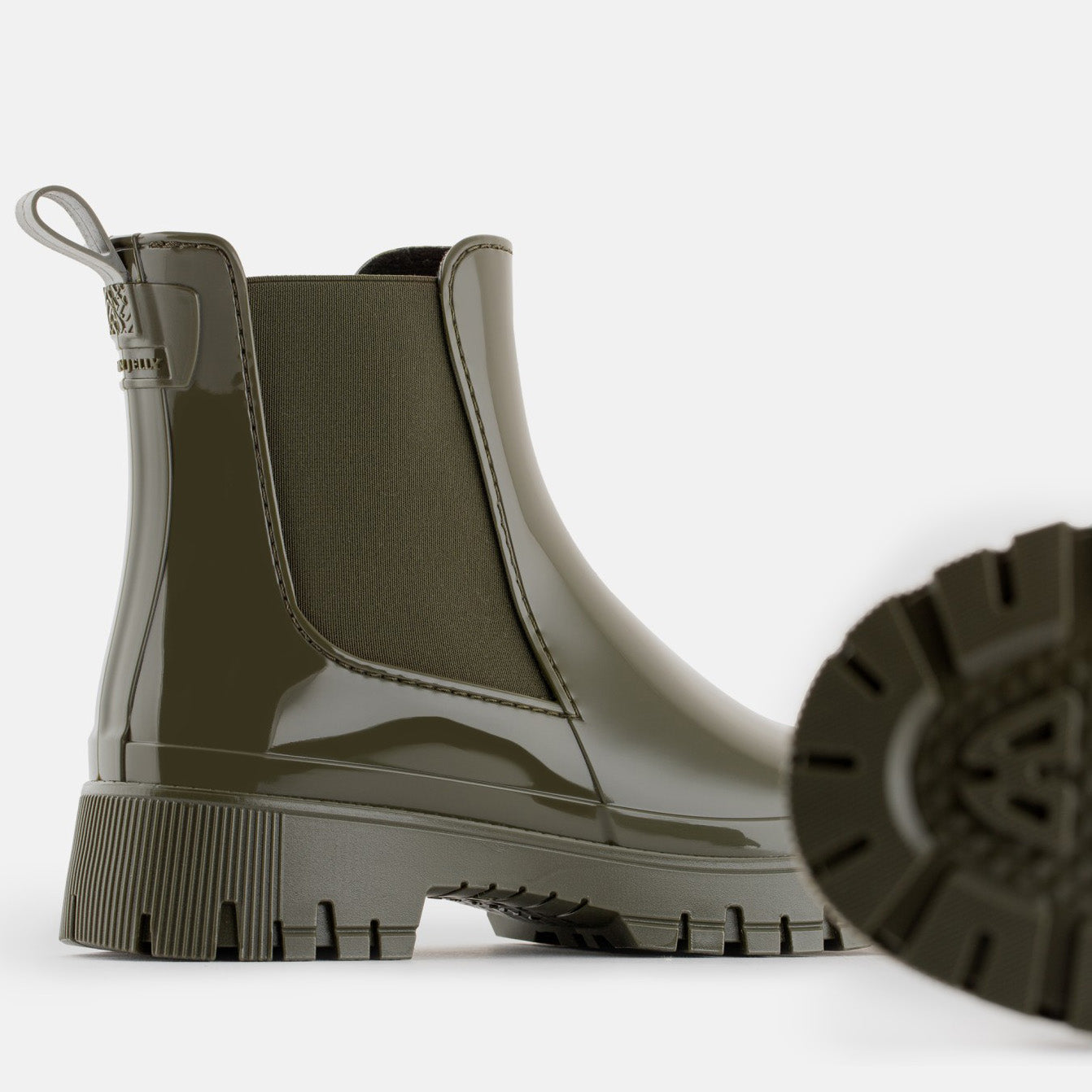 Stylische LEMON JELLY Gummistiefel in PEACHY in Olivgrün, ideal für Regenwetter und Outdoor-Abenteuer