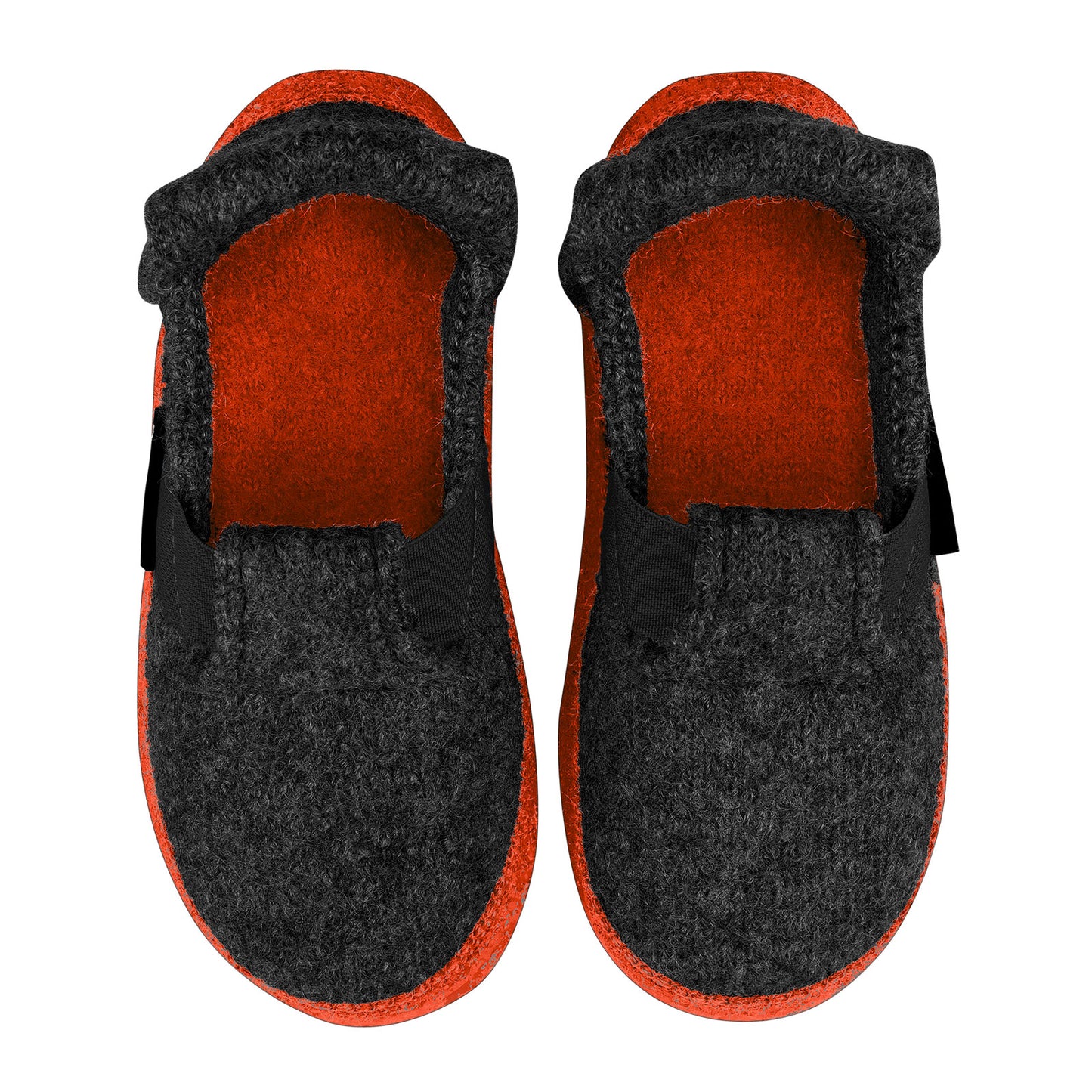 NANGA Hausschuh 17-0337-65 in dunkelgrau and rot, a cozy and stylish slipper for indoor use