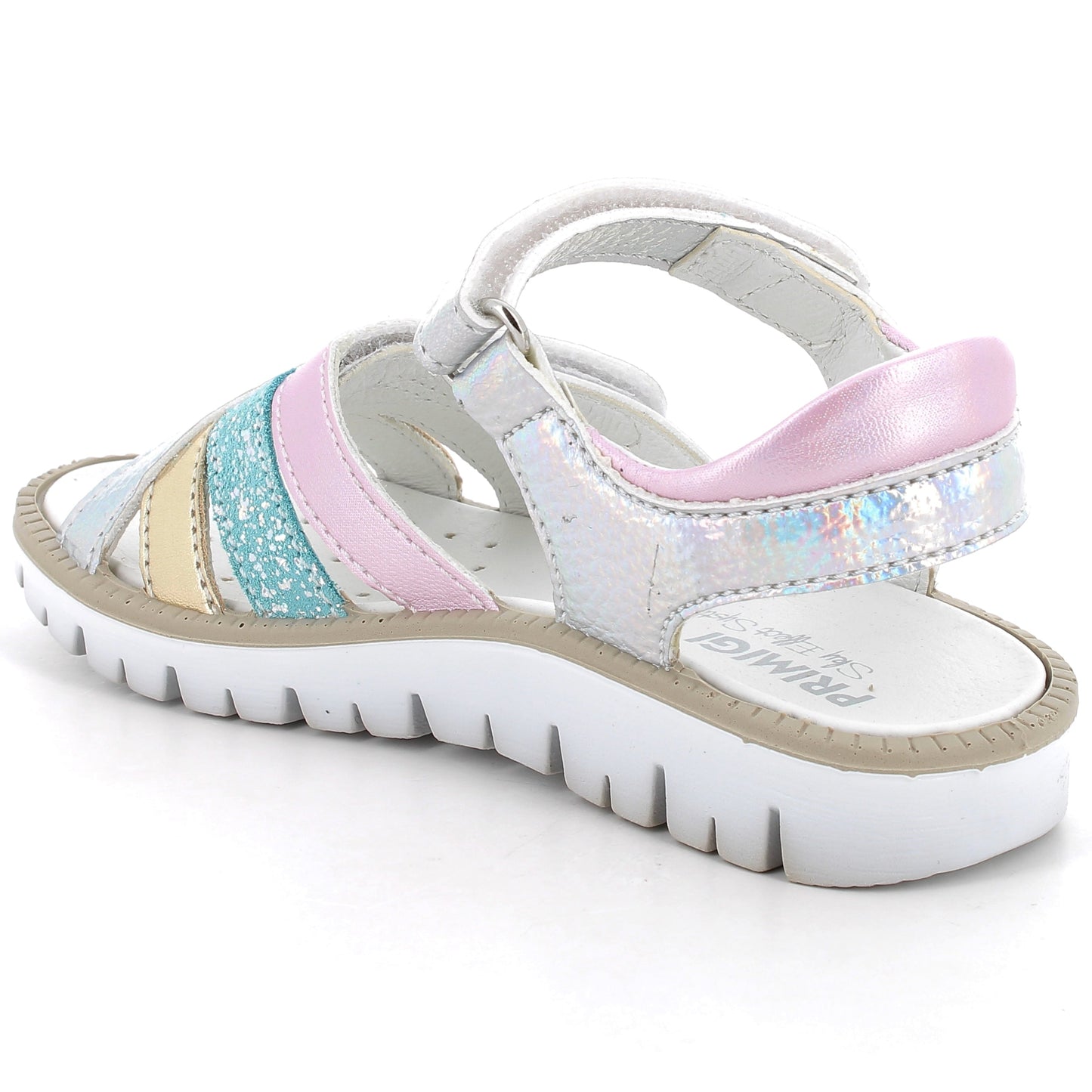 Mädchen-Sandale mit glitzernden Details und Klettverschluss