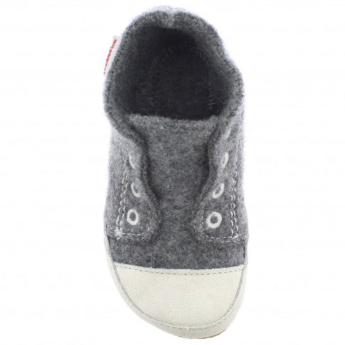 LIVING KITZBÜHEL Hüttenschuh Hausschuh 2238/610 - grau - cozy grey slipper with warm lining for indoor comfort