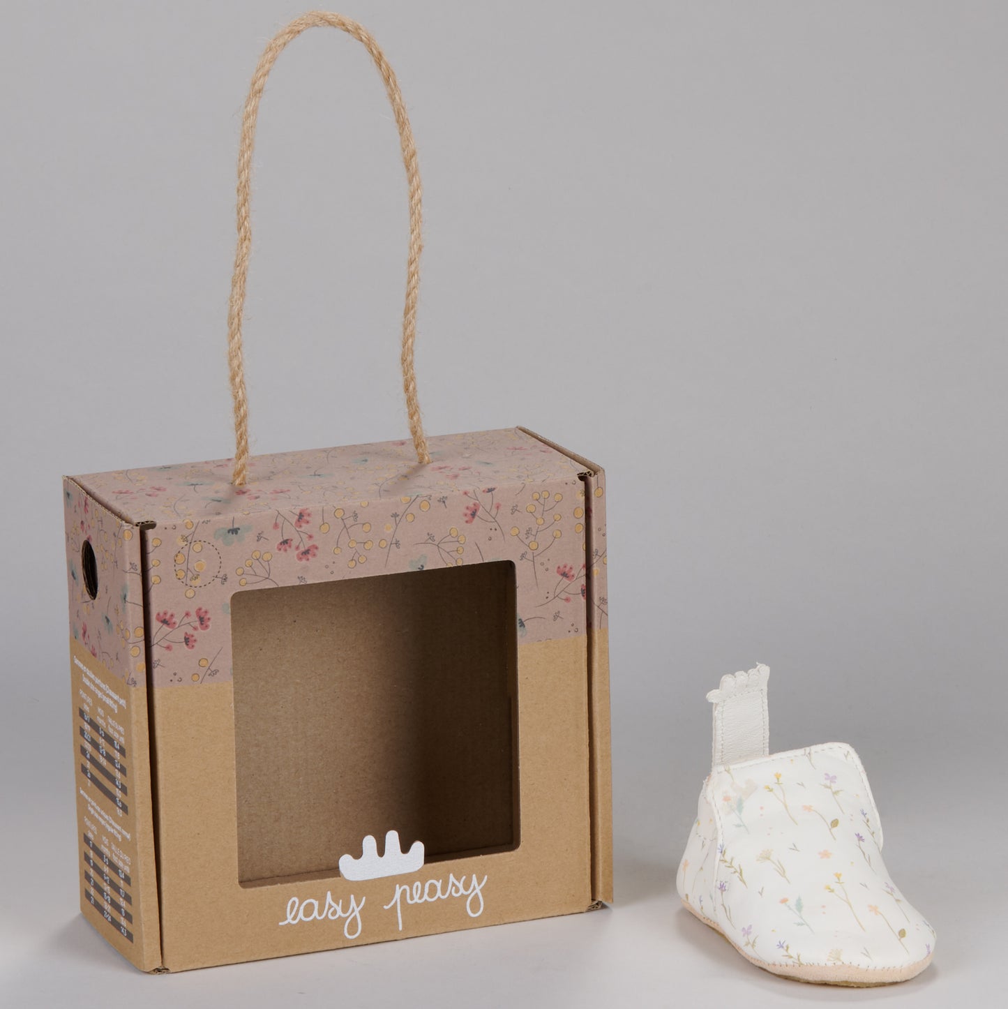 EASY PEASY PreWalker MY BLU ALZ31A-49 - cremé / Blümchen baby shoe with floral design