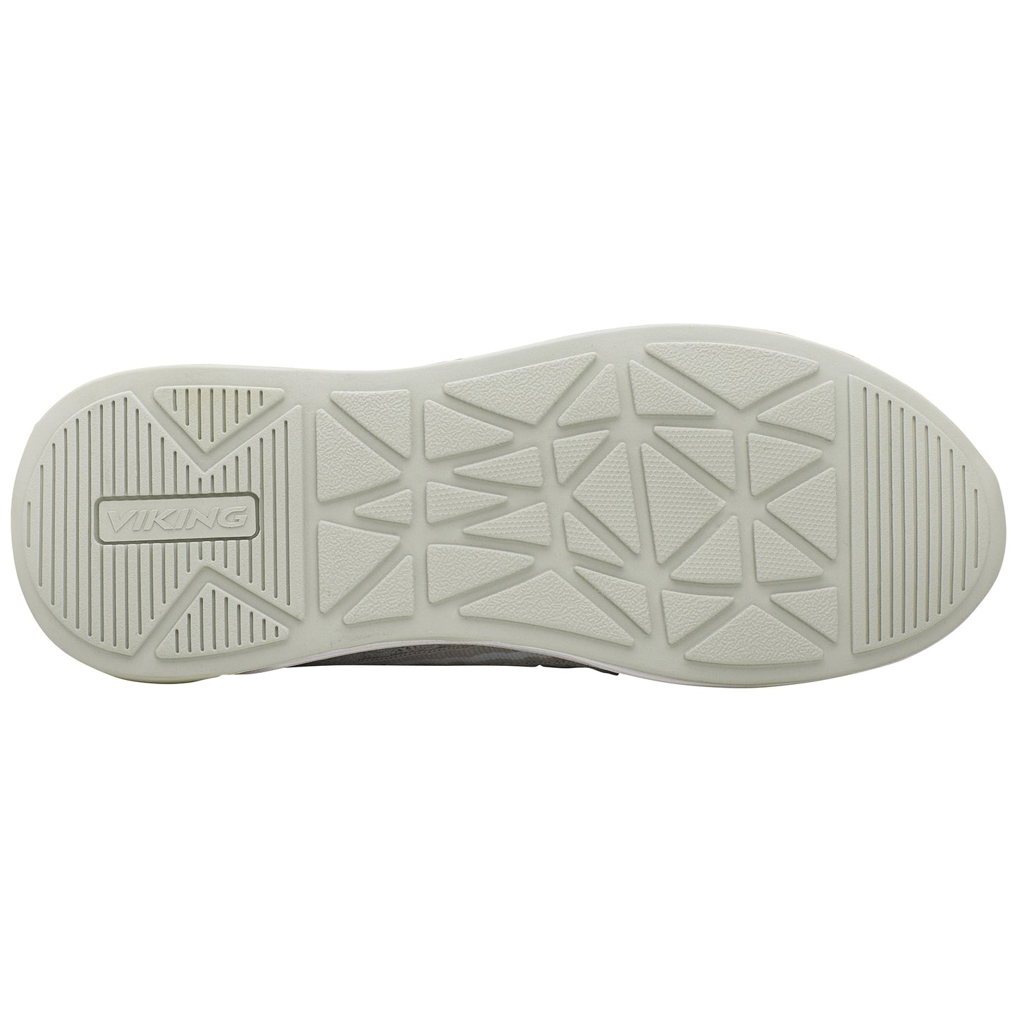 Person wearing the VIKING Halbschuh ENGVIK - hellgrau while hiking outdoors, showcasing its versatility and performance