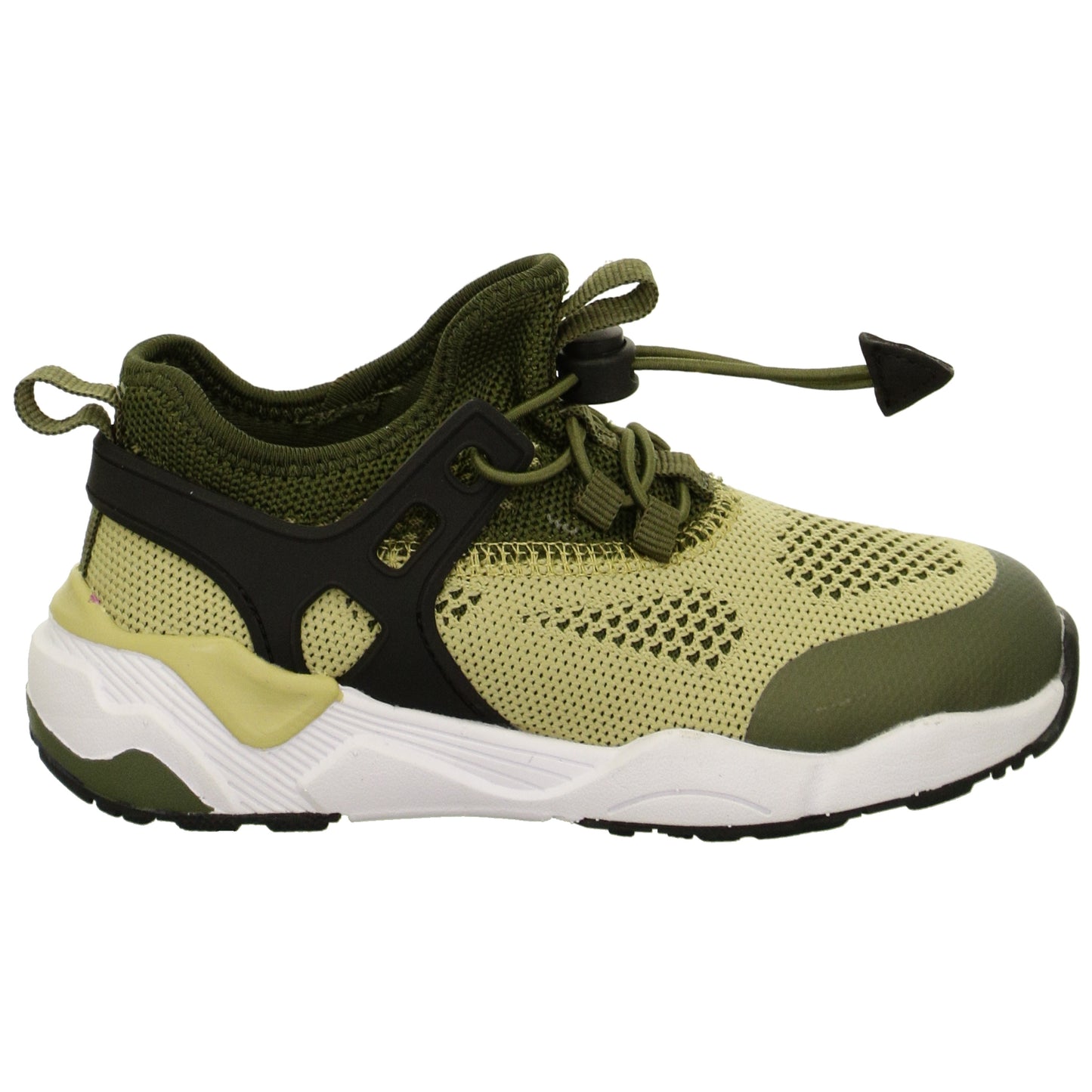 A pair of stylish and comfortable LURCHI Halbsandale 26418-36 LUDO shoes in olive and khaki colors, perfect for casual summer outings
