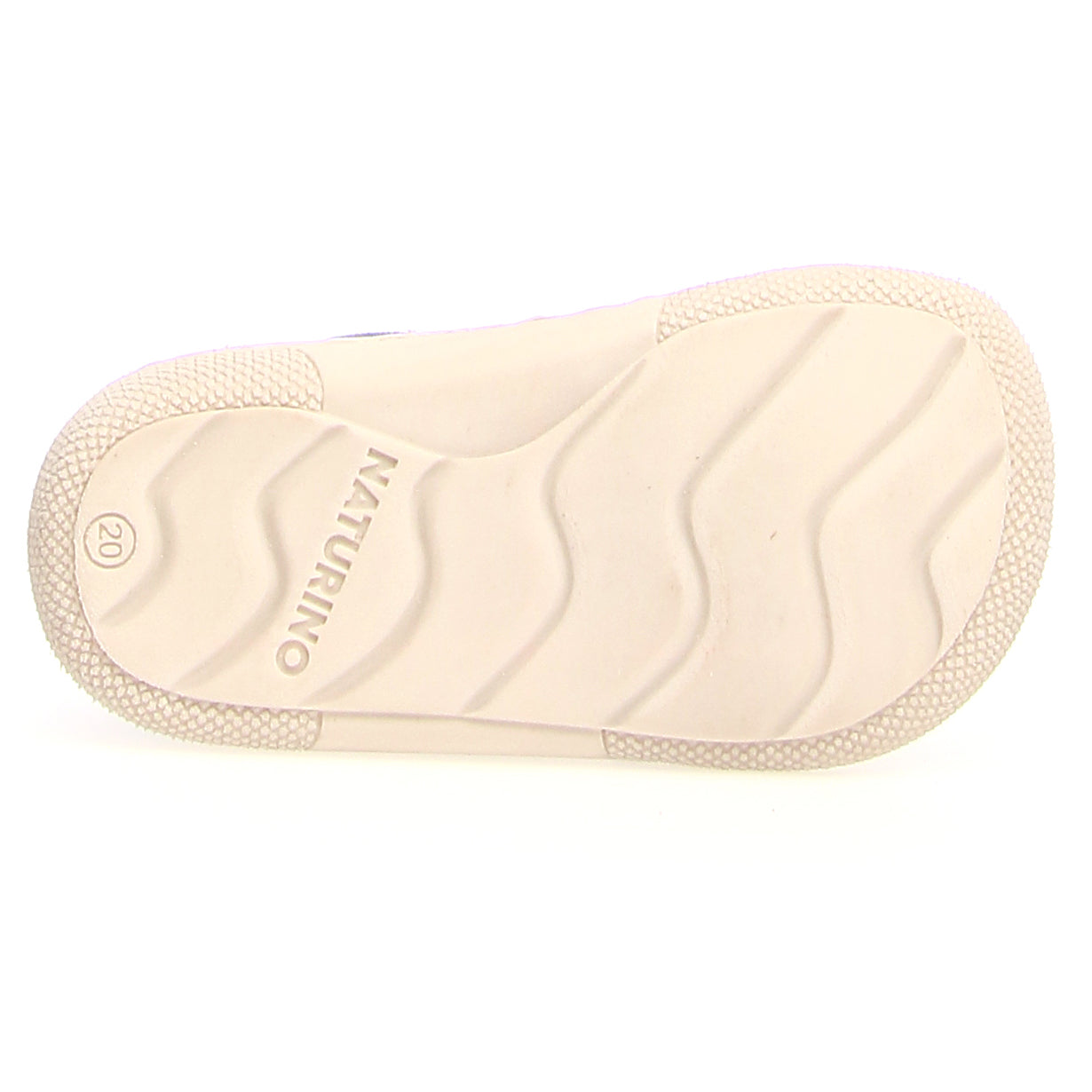 Side view of NATURINO Barfußschuh Halbschuh AMUR in eukalyptus color with daisy design