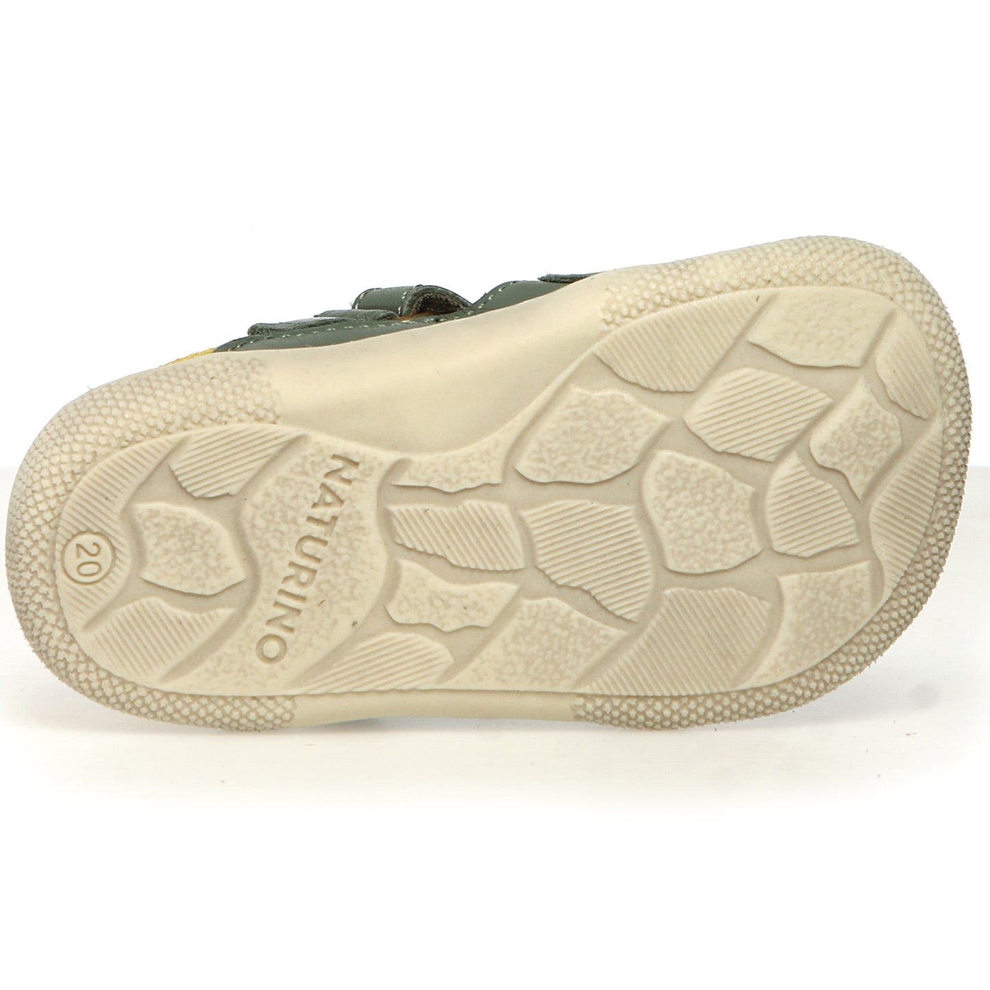 Sommerliche Barfußschuhe für Kinder in salbei und gelb