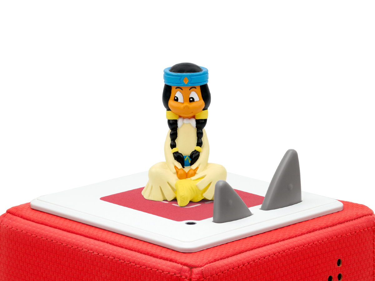 Top angle view of TONIES Figur - Yakari - Best of Regenbogen figurine highlighting the unique design and playful expression