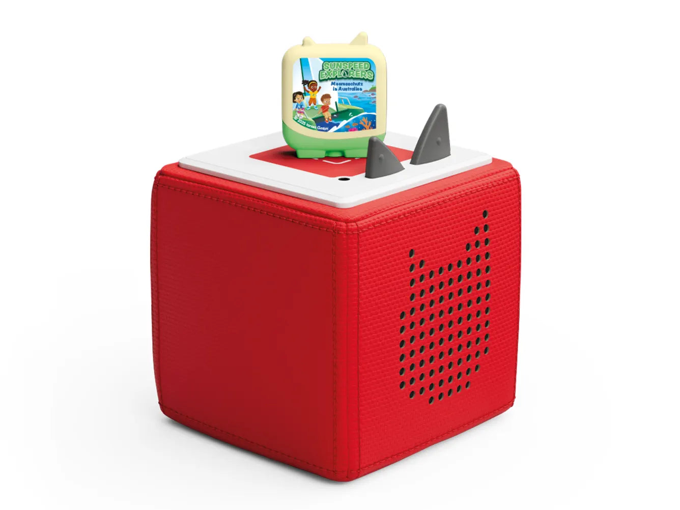 Vier kreative Tonies-Figuren des Sunspeed Explorers Sets, ideal für Kinder zum Spielen und Lernen