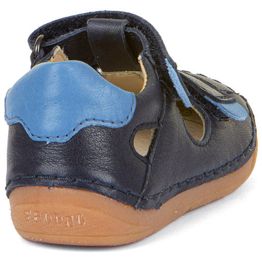 FRODDO Halbsandale G2150185 in navy and jeansblau, top view, highlighting the stylish design and secure fastening