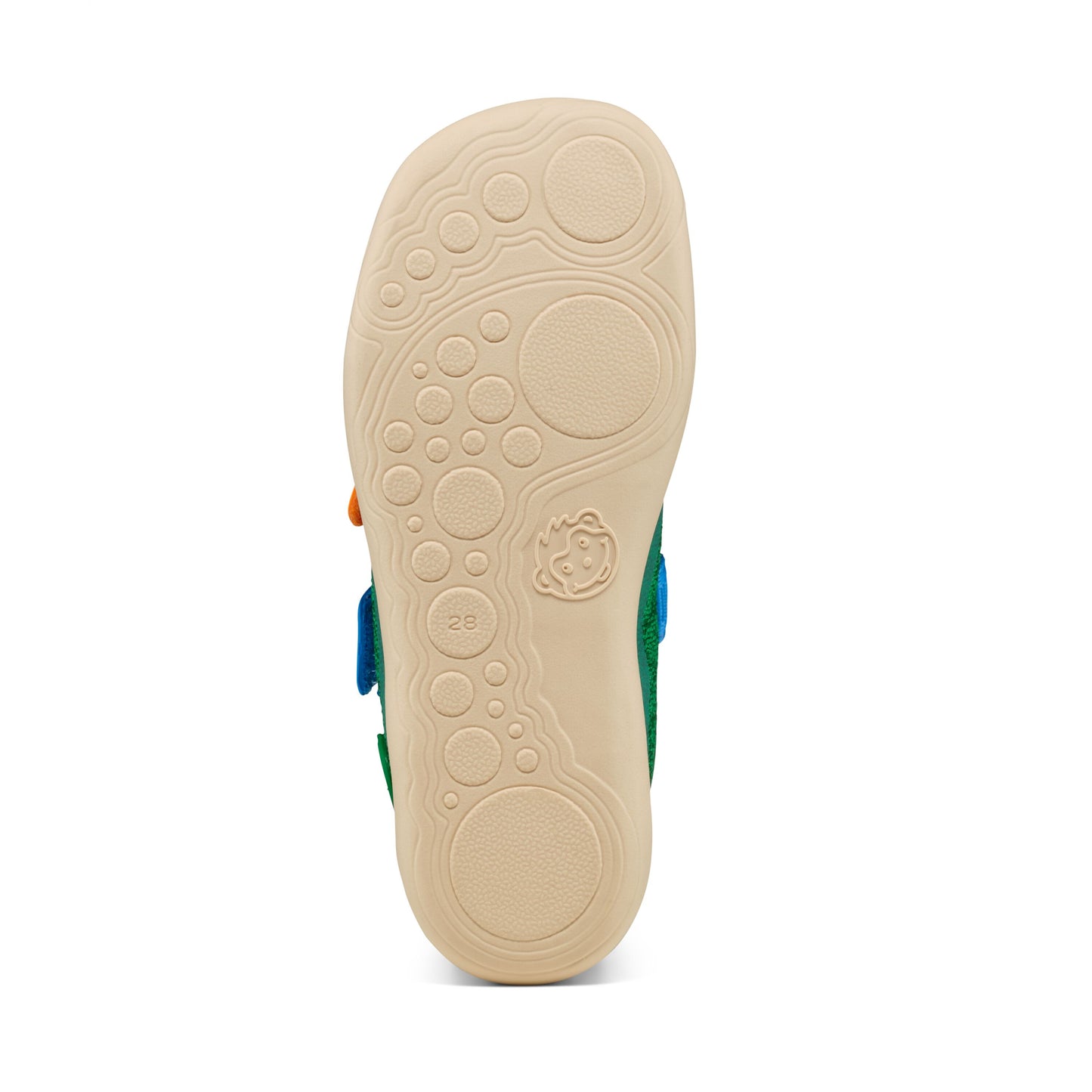 AFFENZAHN Barfuß Halbschuh KNIT HAPPY 10 YEARS - grün / blau / orange