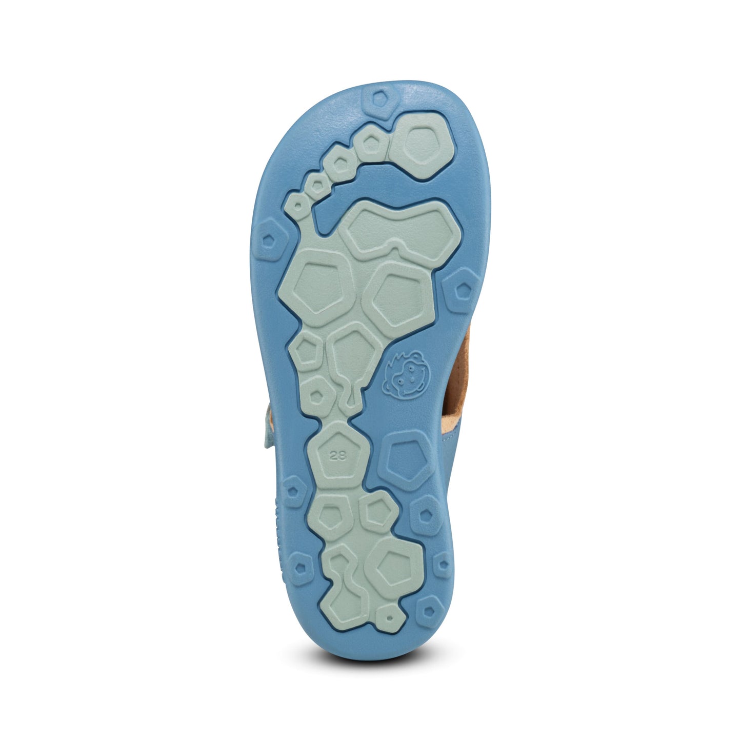 Kinderfreundliche und bequeme Barfuß Sandale LEATHER AIRY HAI - blau