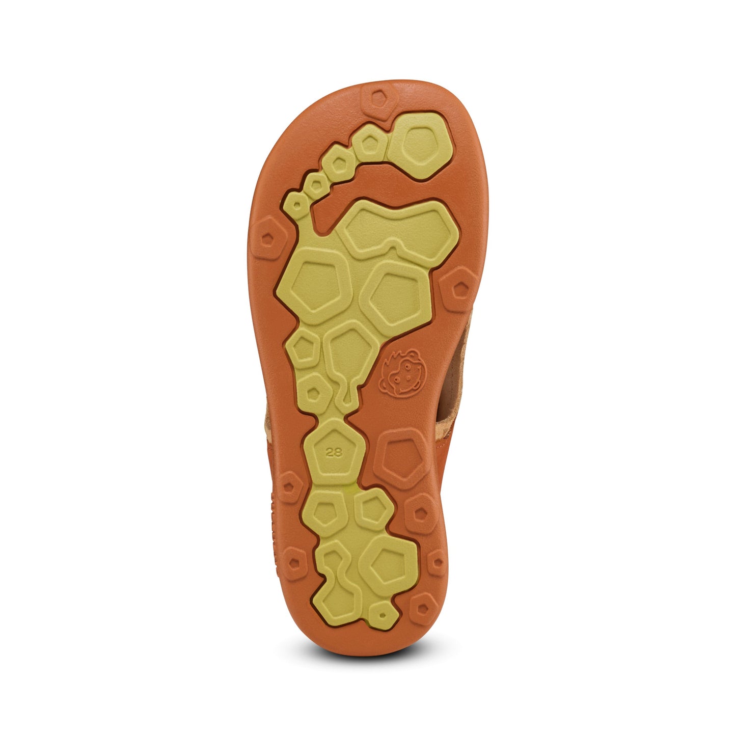 AFFENZAHN Barfuß Sandale LEATHER AIRY KATZE - zimt / kiwi: Comfortable and stylish leather sandals for kids in cinnamon and kiwi colors with cat design