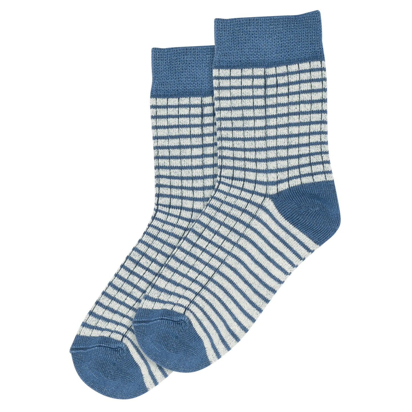 MINIPOP Bambus Socken in kornblumenblau mit gestreiftem Muster, umweltfreundlich und bequem