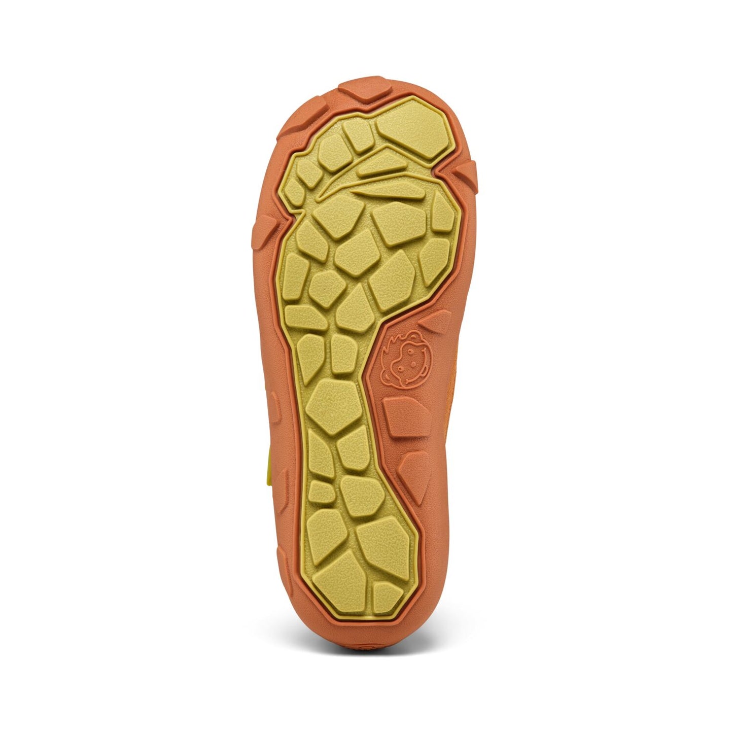 Kinderleder-Knöchelschuh in Kiwi-Farbe mit freundlicher Katze und praktischer, langlebiger Verarbeitung