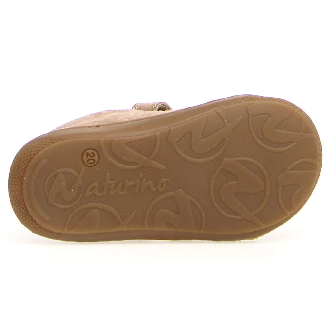 Beige NATURINO Halbschuh COCOON with gold heart designs, perfect for little girls