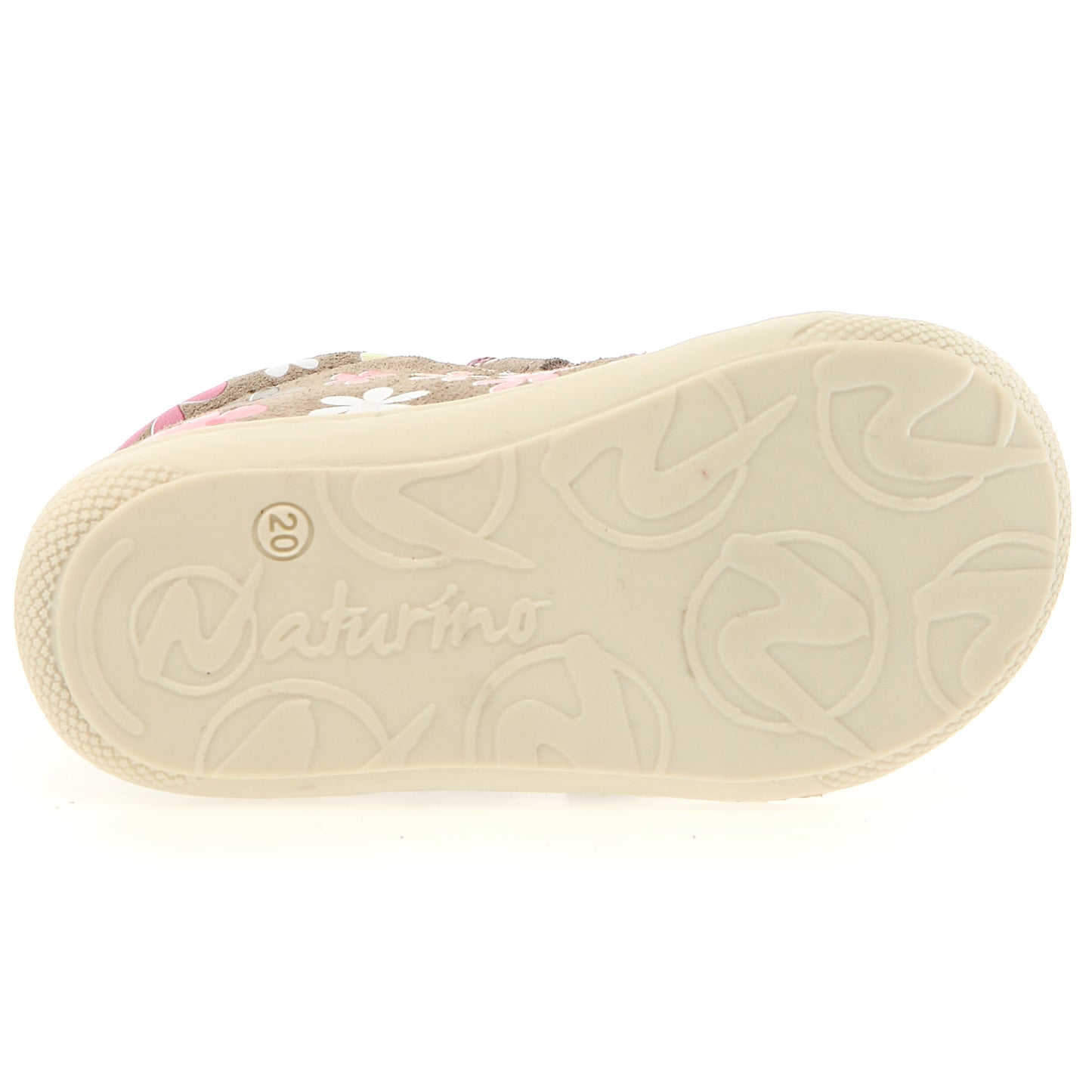 NATURINO Halbschuh COCOON - beige / Blumen: Bequemer beige Halbschuh mit Blumenmuster