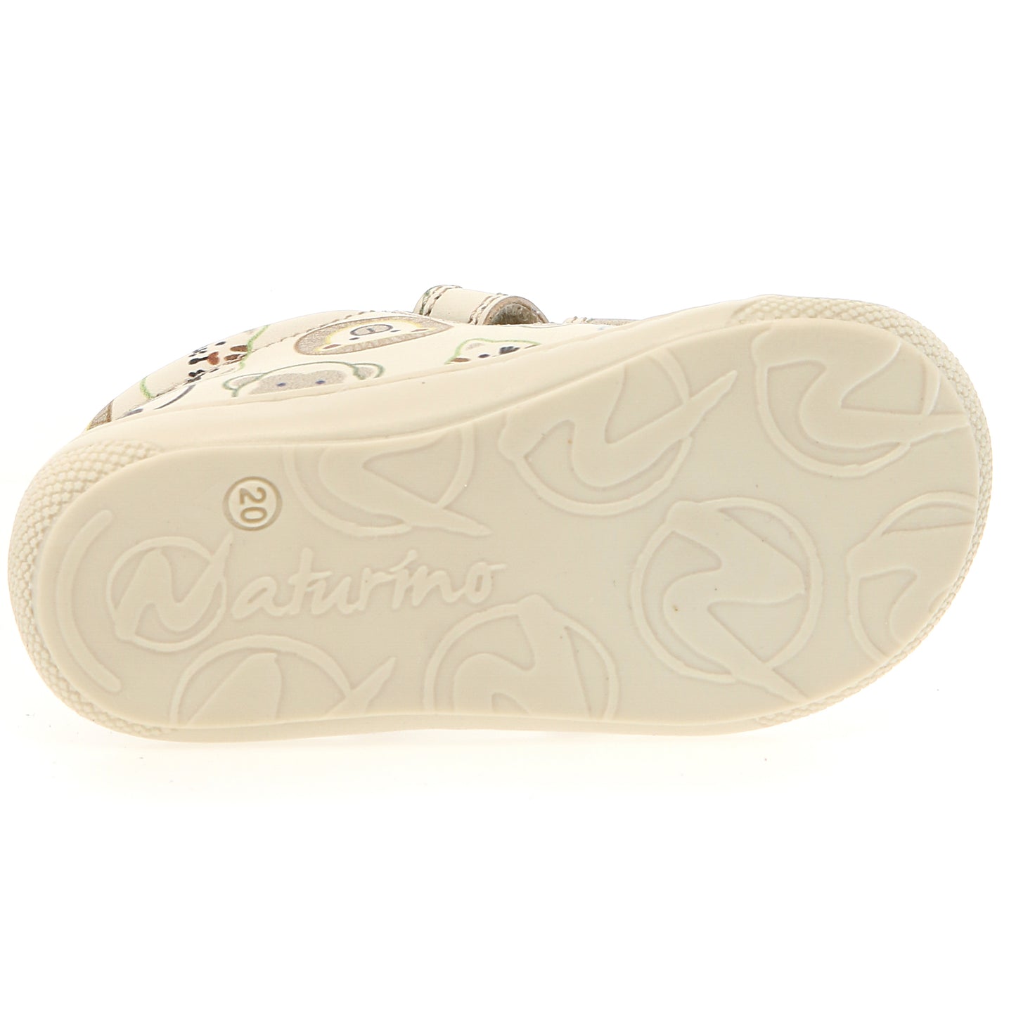 NATURINO Halbschuh COCOON in créme and sand with Wildtiere print