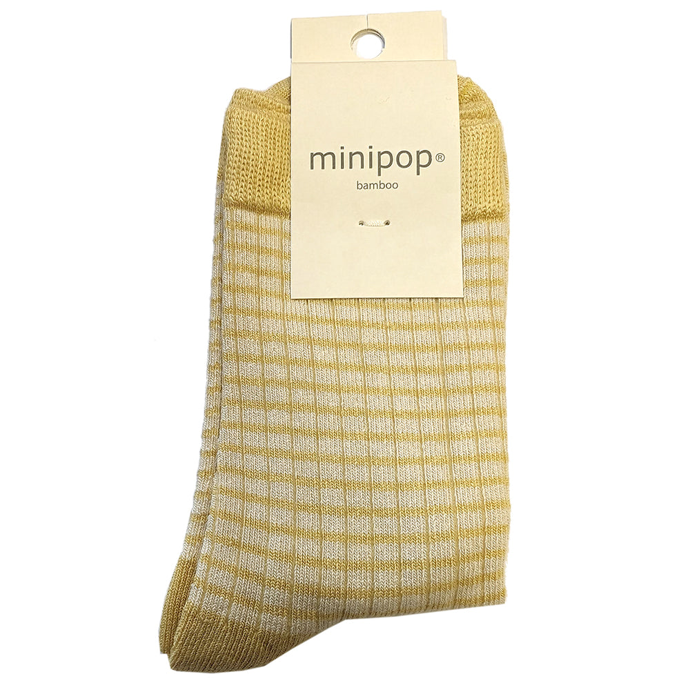 MINIPOP Bambus Socken - vanille / gestreift