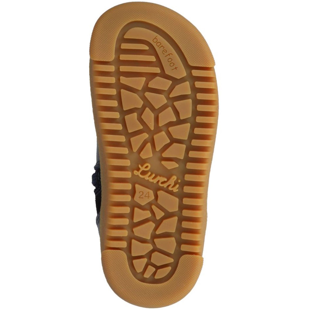 Detail of the warm and cozy lining inside LURCHI TEX Barfuß Stiefel MENCIA 63L4013005 - navy kids' boots