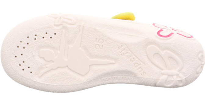 Stylish and comfortable SUPERFIT Hausschuh BELINDA 288-602 in yellow with a summery fruit design, perfect for lounging at home