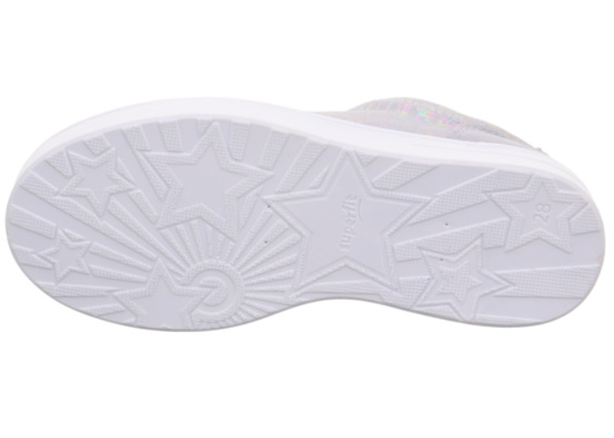 Close-up of SUPERFIT Halbschuh STELLA 807-840 in light blue with a unique pattern, perfect for active and vibrant individuals