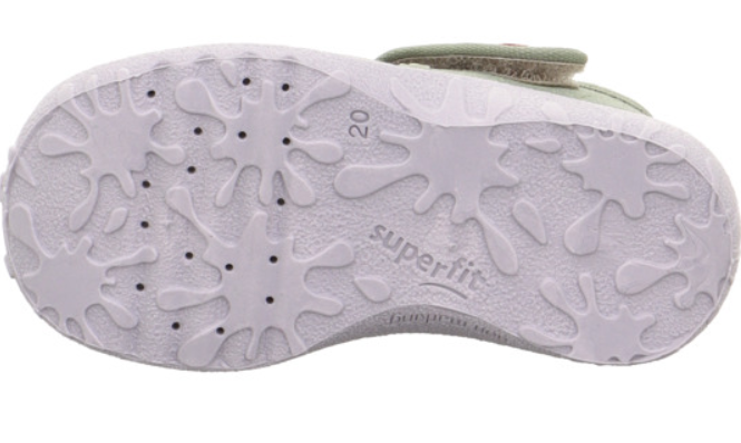 Hellgrüner Hausschuh SPOTTY 9256-752 von Superfit mit Eichhörnchenmotiv