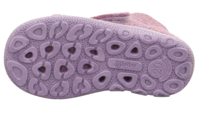 Comfortable and stylish SUPERFIT Hausschuh HAPPY OCTI 6291-851 in purple and grey with cute cat design