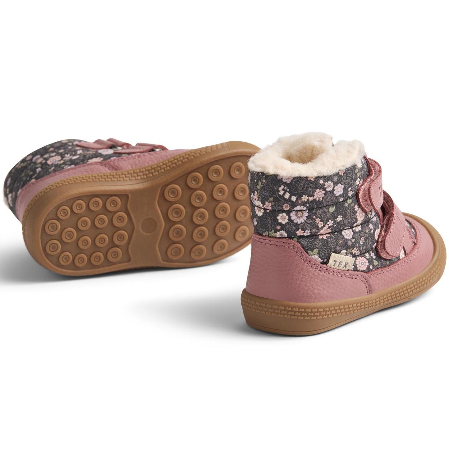 Bequeme und stilvolle WHEAT TEX Stiefel DAXI WF512k-02 in sanftem Altrosa mit Wildblumen-Motiv, geeignet für jeden Anlass