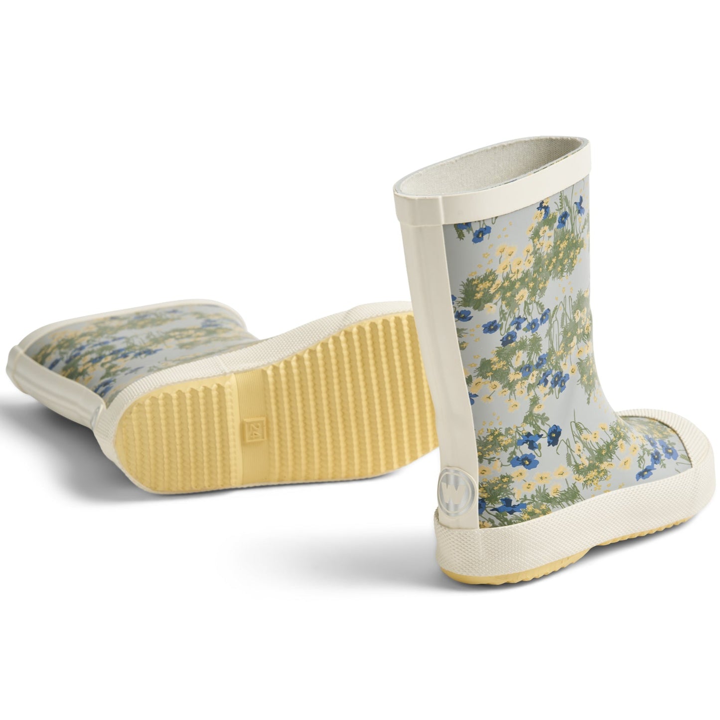 WHEAT Gummistiefel RUBBER BOOT MUDDY - grau / blau / Blumen - Stylish and durable grey and blue floral rubber boots
