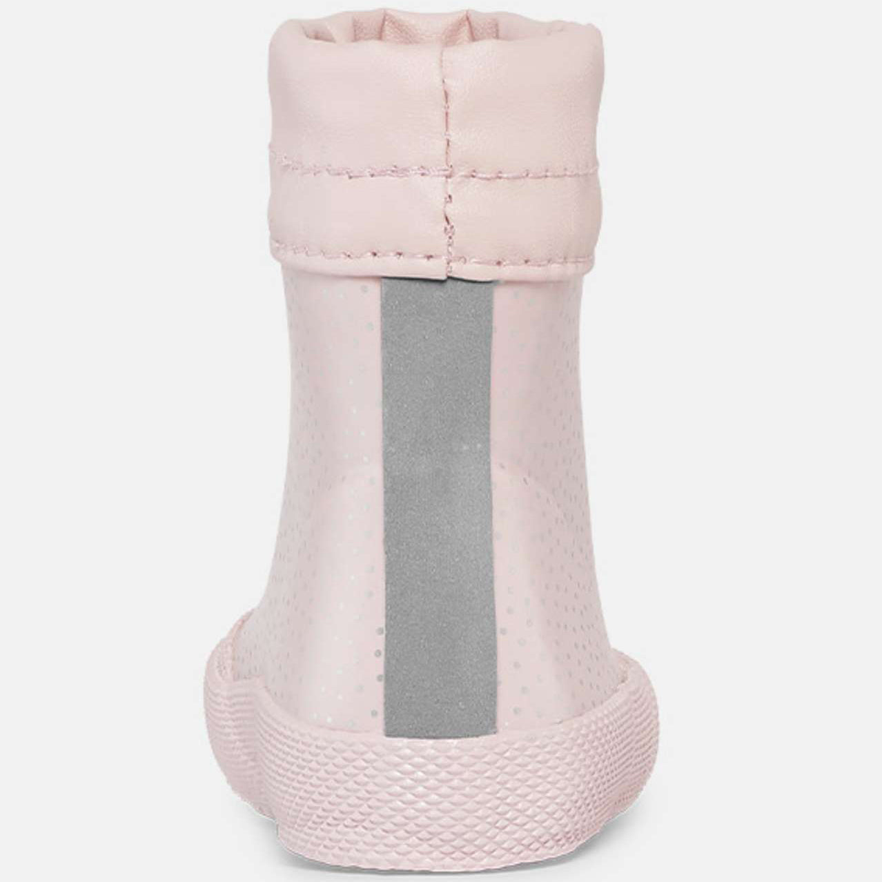 Wasserdichte und rutschfeste Kinder Gummistiefel in Rosa mit Punkten