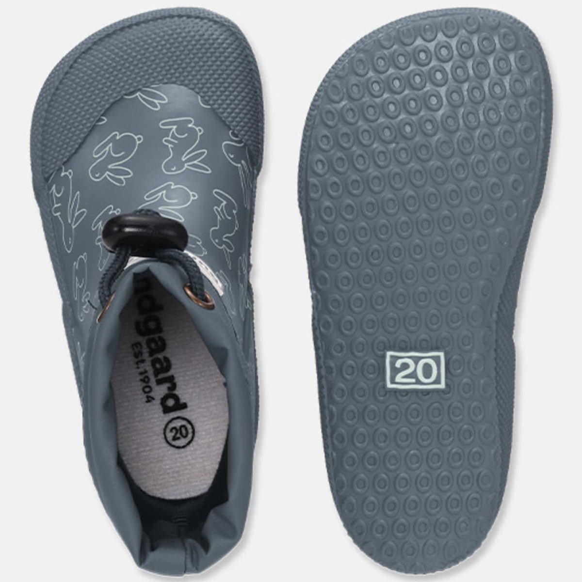 Durable and comfortable barefoot rubber boots for kids in petrol color