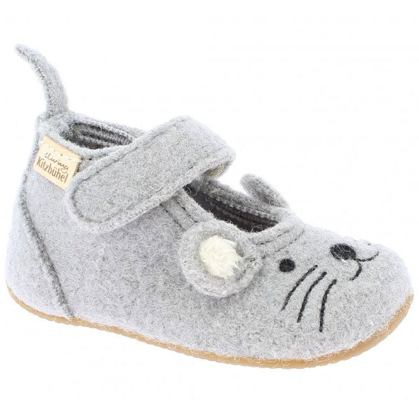Cozy LIVING KITZBÜHEL Hausschuh 4007-626 in grey with cute mouse design
