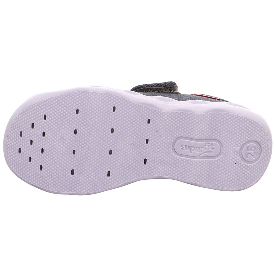 Comfortable grey SUPERFIT Hausschuh BUBBLE 6274-201 featuring a cute lion design