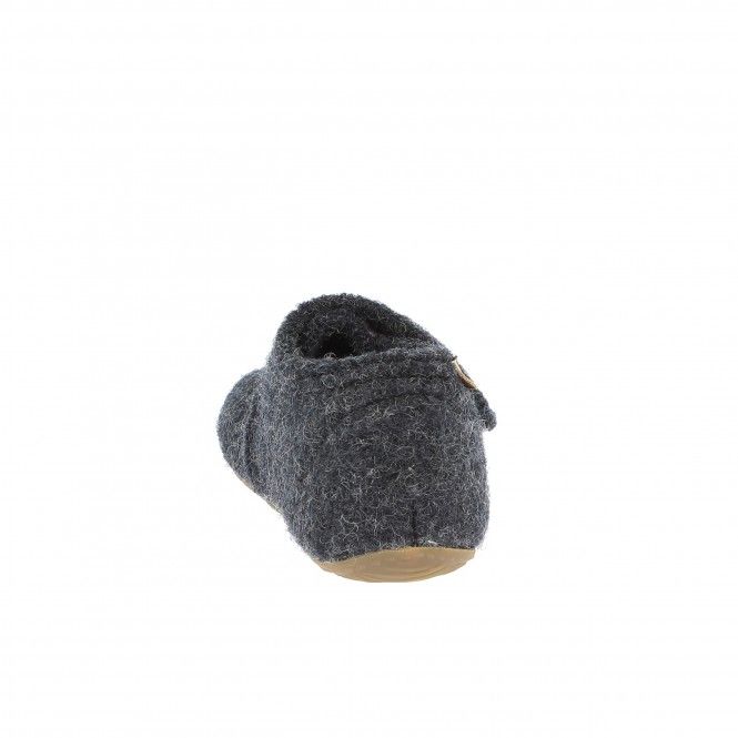 High-quality LIVING KITZBÜHEL Hausschuh 3609-600 featuring a dark gray and blue color combination, perfect for indoor use with its durable sole and comfortable fit