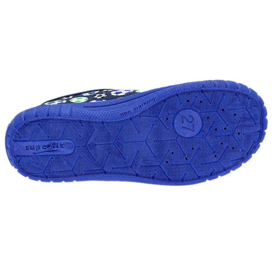 Comfortable navy blue SUPERFIT Hausschuh BILL 279-805 with football design for cozy indoor wear