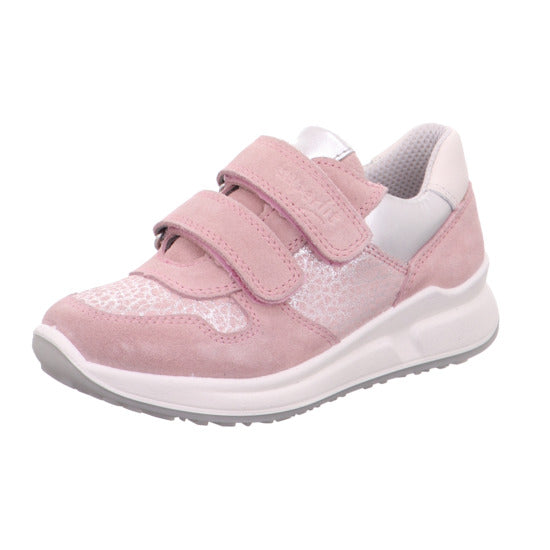 Stylish and comfortable SUPERFIT Halbschuh MERIDA 6154-55 in pink and silver color with durable construction for active kids