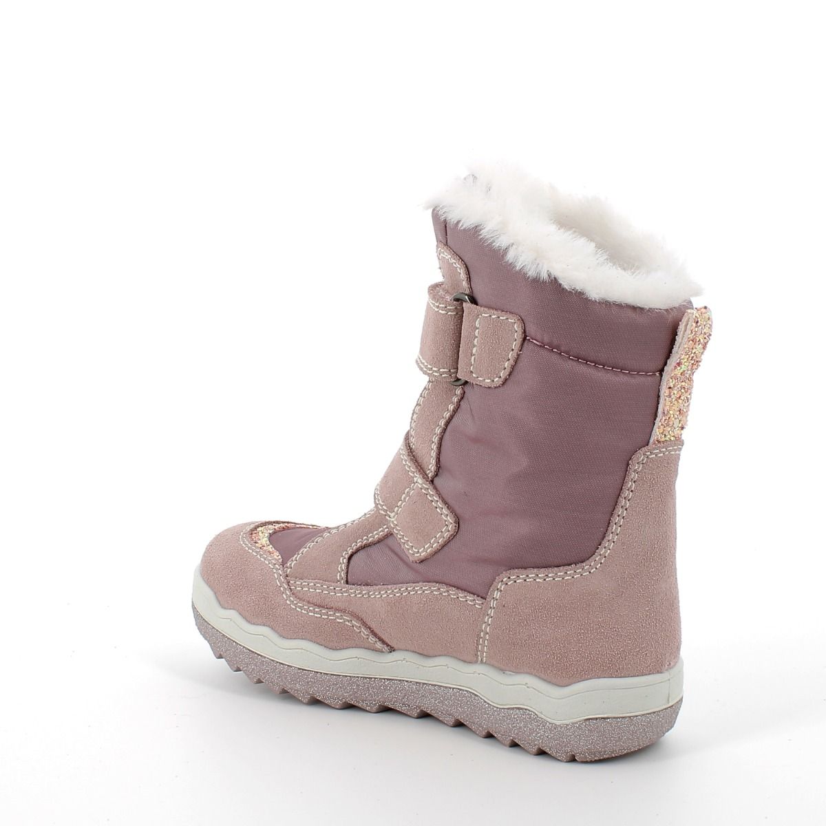 Side view of PRIMIGI GORE-TEX Stiefel FROZEN 28796-00 rosa - Schneeflocke - Glitzer with durable sole and warm lining