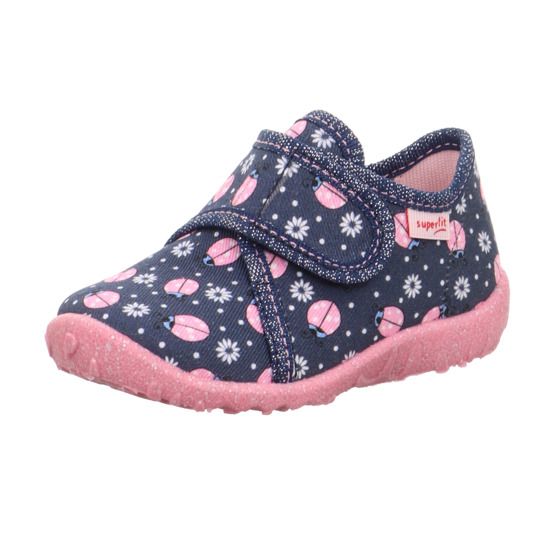Superfit Hausschuh Spotty 9246-81 in blue and pink with adorable ladybug design, perfect for kids