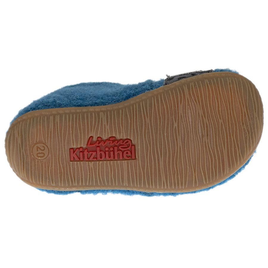 LIVING KITZBÜHEL Hausschuh 4012-542 - petrol - Tiger - Fußall from the side view