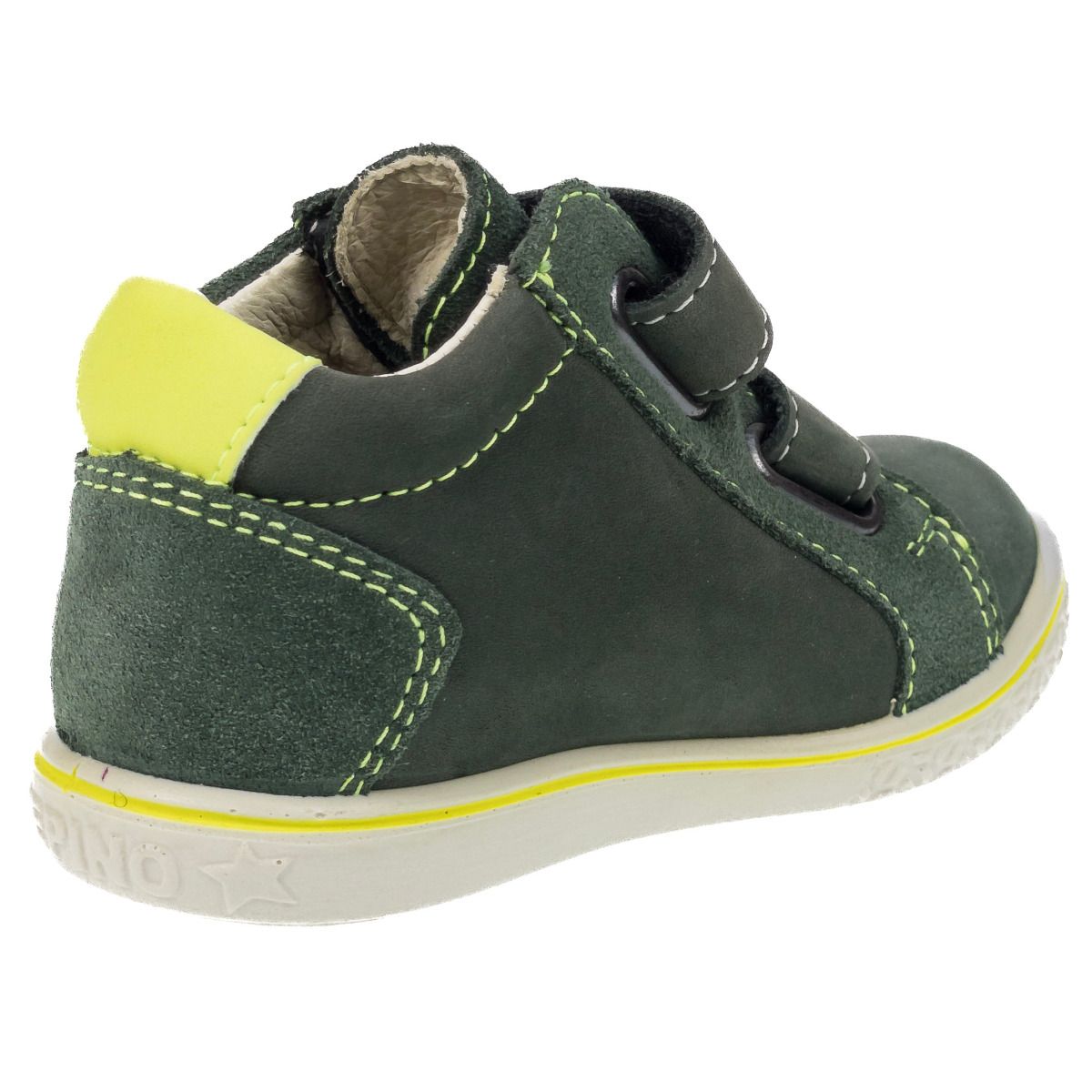 Side view of RICOSTA SYMPA-TEX Knöchelschuh LAIF - oliv showcasing the ankle support and comfortable fit for active kids