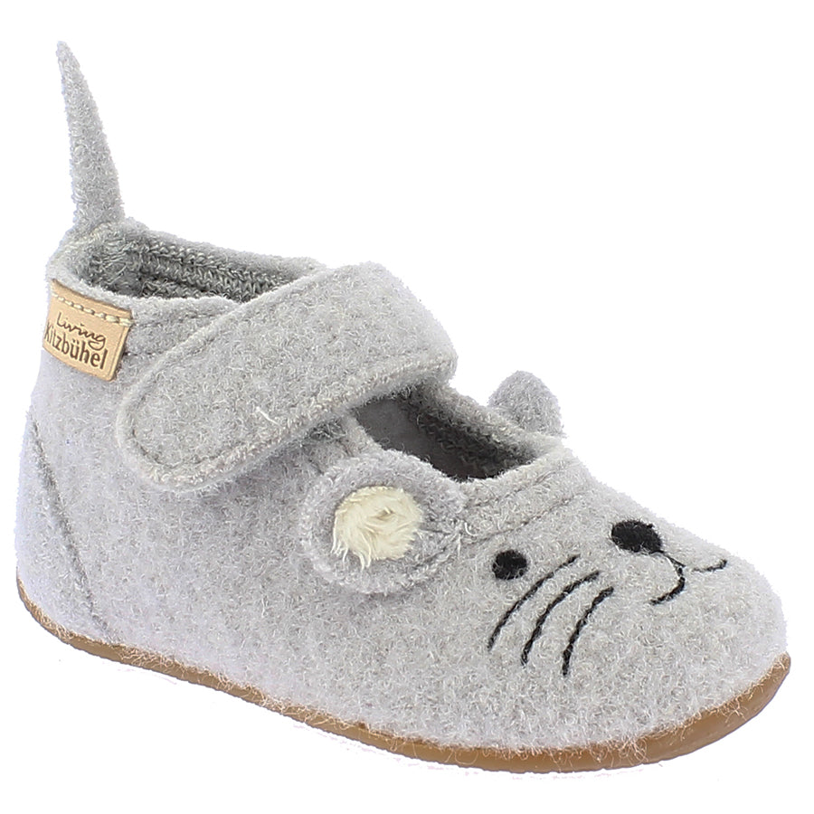 LIVING KITZBÜHEL Hausschuh 4007-606 - light grey - Mouse design cozy slipper for ultimate comfort and style