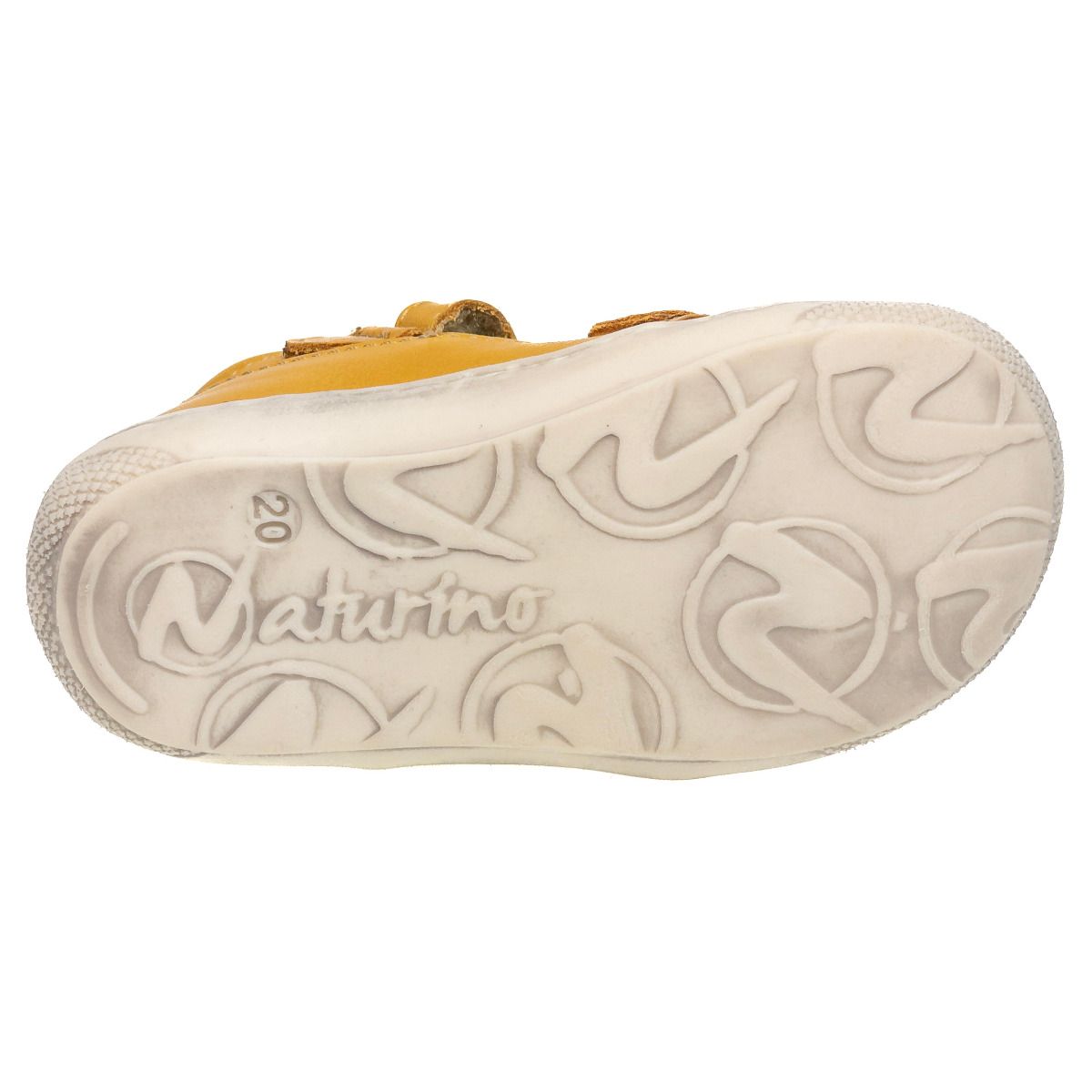 Alt text: NATURINO Halbsandale PUFFY in curry color, featuring a supportive sole and comfortable straps for all-day wear