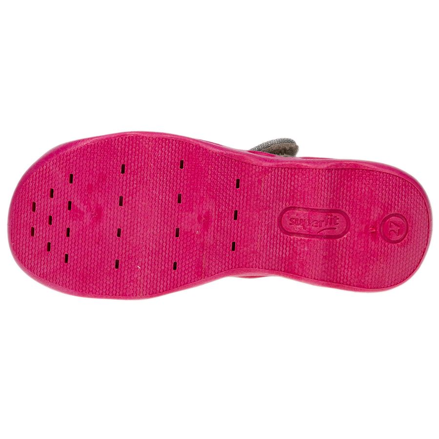 Cozy and stylish SUPERFIT Hausschuh BUBBLE 272-250 in grey with floral pattern