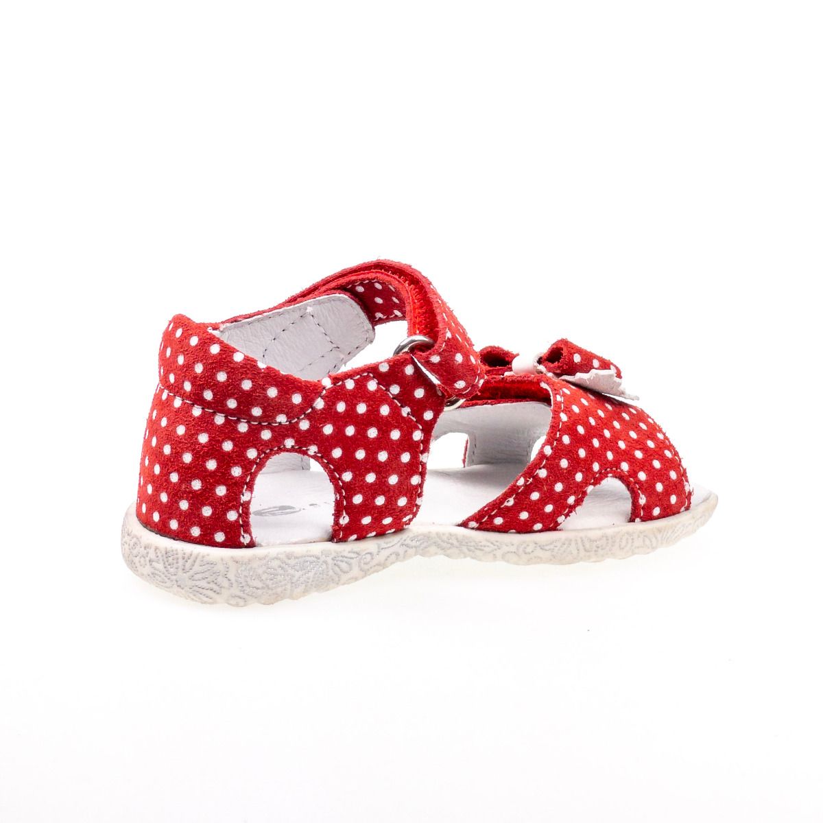 Red RICHTER 2205 sandals with polka dots, stylish and comfortable footwear for women