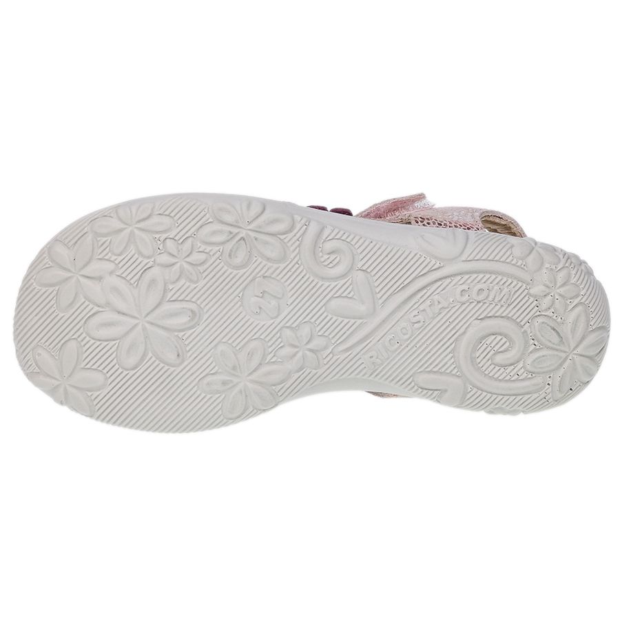 Detail of the RICOSTA Sandale CILLA - rosé - beere, showcasing the high-quality materials and craftsmanship for durability and style