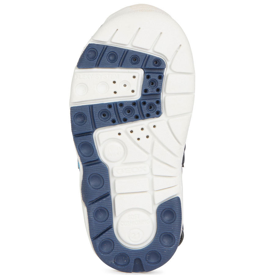 Boy's navy, blue, and yellow GEOX Halbsandale MULTY B920FB, perfect for outdoor activities and summer adventures