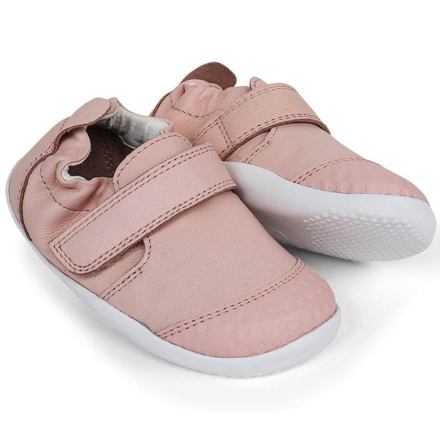BOBUX PreWalker XP GO 501011B - puderrosa, soft leather baby shoes in pink color